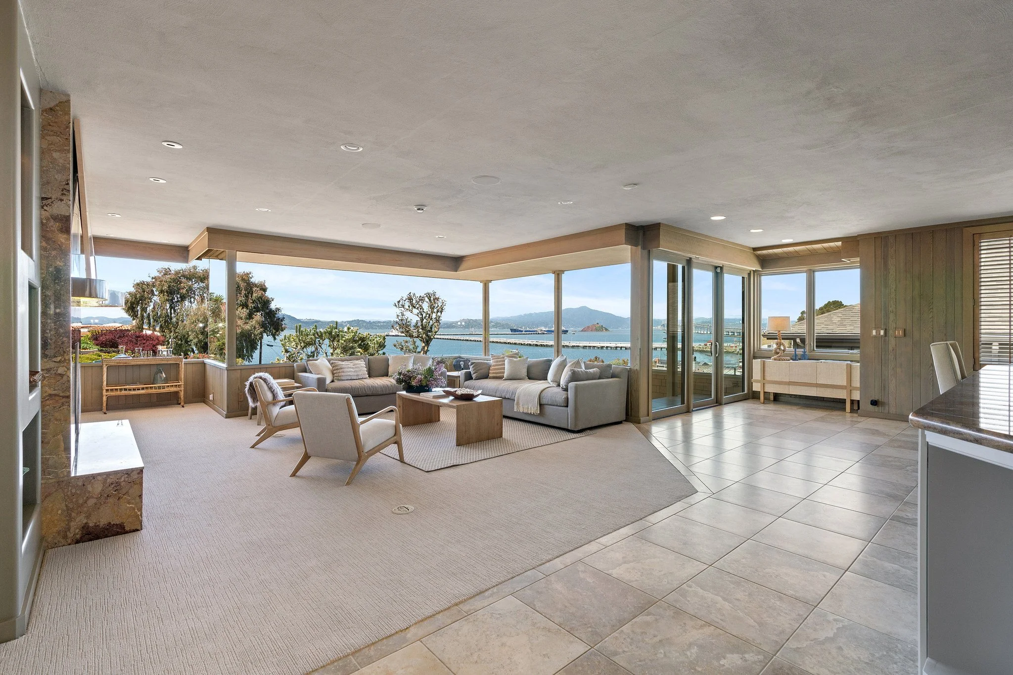 Living Room with Bay Views